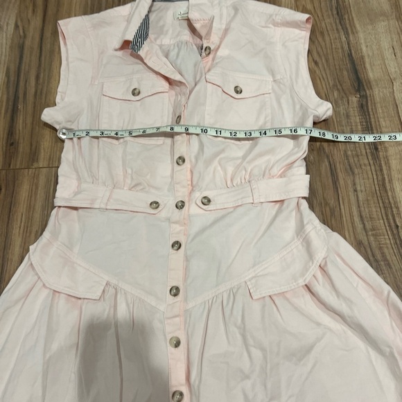 Anthropologie Utility Mini Dress Pink Barbiecore - Picture 7 of 11